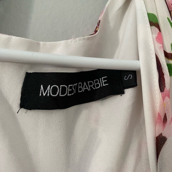 Pink and White Long Floral Dress - Picture 3 of 5